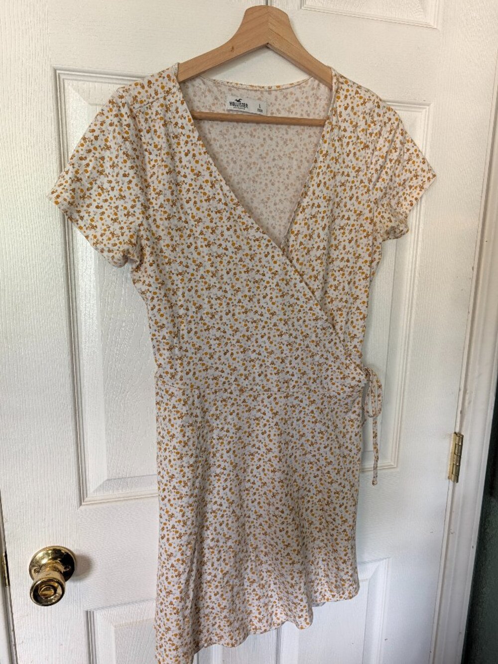 Size Large Vintage Hollister Cotton V-Neck Wrap Dress Y2K